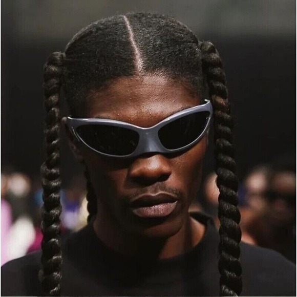 Men Sunglasses Dark Black Lens Hip Hop Rapper‎ Gangster Style Fashion Designer - Picture 1 of 8